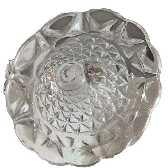 Vintage Double Imperial Crystal Style Glass Taper Candle Holder 4.5 Inch - Picture 4 of 4